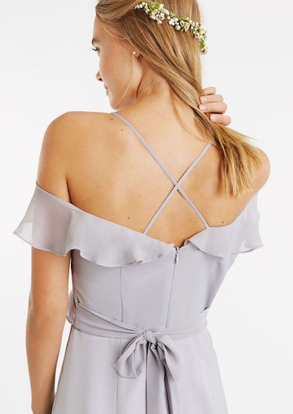 oasis ruffle maxi dress pale grey