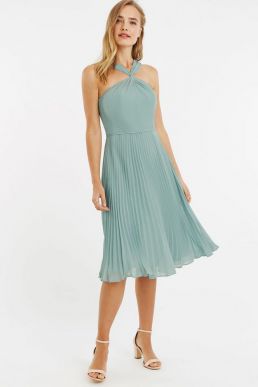 Oasis Twist Slinky Short Bridesmaid Dress Mint Green