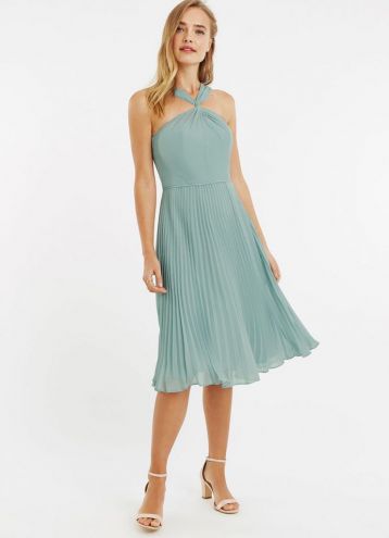 Oasis Twist Slinky Short Bridesmaid Dress Mint Green