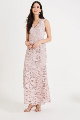 Phase Eight Zoey Lace Maxi Dress Pink Blush