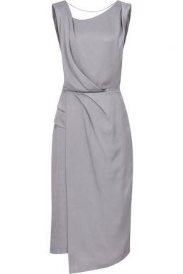 Reiss Karina cross back cocktail dress Steel Grey Silver