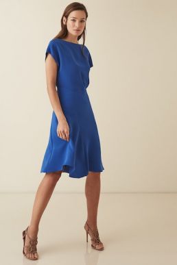 Reiss Victoria capped sleeve midi dress Blue