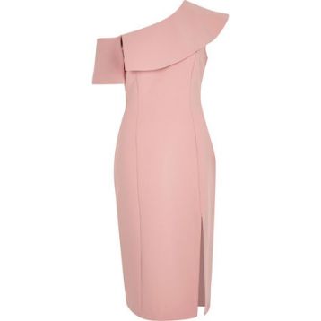 River Island Pink cape sleeve midi dress