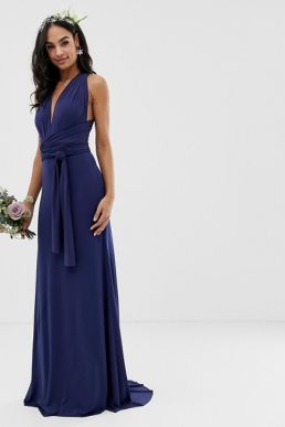 TFNC bridesmaid exclusive multiway maxi dress in navy