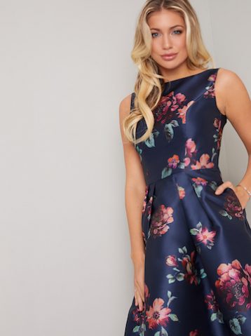 Chi Chi Mindy Floral Dress Navy Multi