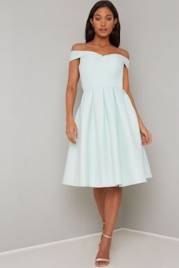 Chi Chi Erynn Bardot Dress Mint Green