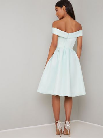 Chi Chi Erynn Bardot Dress, Mint Green - Image 2