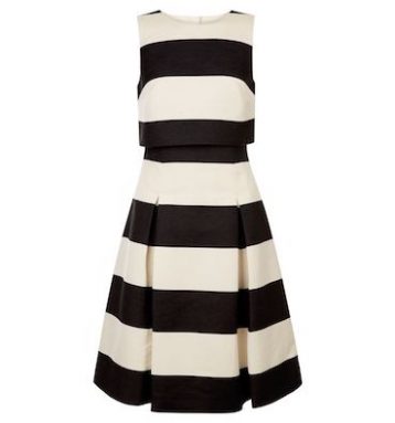 Coast Emma Stripe A-line Dress White Black