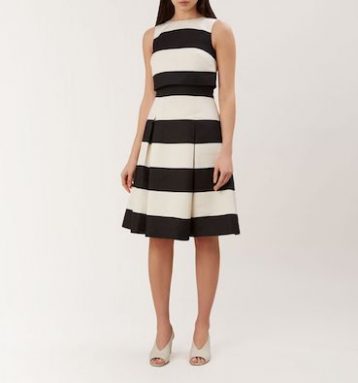 Coast Emma Stripe A-line Dress White Black