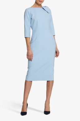 Helen McAlinden Natalie Bow Detail Pencil Dress Light Blue