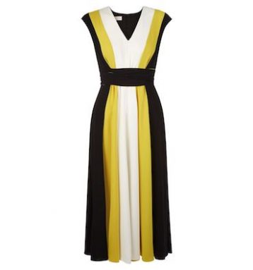 Hobbs Bailly Colour Block Dress Yellow White Block