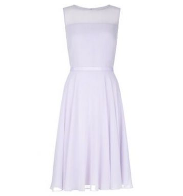 Hobbs Abigale Sheer Short Dress Lilac Light Purple