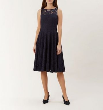 Hobbs Ashling Lace Dress Navy Blue