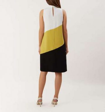 Hobbs Cecile Shift Dress Yellow White Black