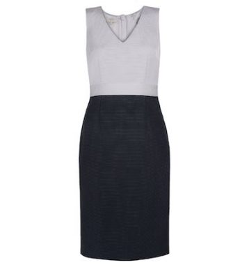 Hobbs Laurie Shift Colour Block Dress Navy Lavender