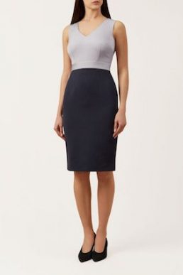 Hobbs Laurie Shift Colour Block Dress Navy Lavender
