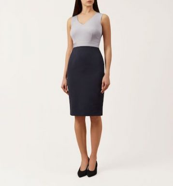 Hobbs Laurie Shift Colour Block Dress Navy Lavender