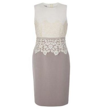 Hobbs Seraphina Lace Shift Dress Cream Latte