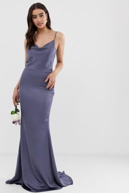 Missguided plunge cross back maxi wedding dress cream myonewedding