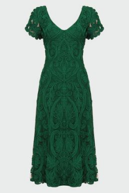 Phase Eight Kady Tapework Shift Dress Green