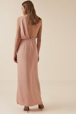 Reiss Ostia One Shoulder Maxi Dress Pink