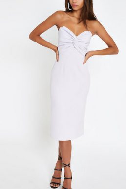 River Island Lilac purple twist front bandeau maxi bodycon dress