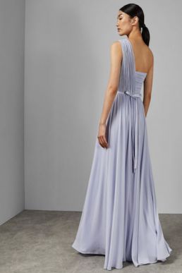 Ted Baker FINELLA One shoulder maxi bridesmaid dress Pale Blue Lilac
