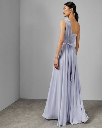 Ted Baker FINELLA One shoulder maxi bridesmaid dress Pale Blue Lilac