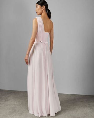 Ted Baker FINELLA One shoulder maxi bridesmaid dress Blush Pink