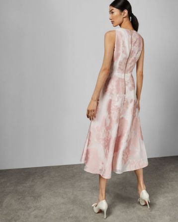 Ted Baker WYLIEH Sleeveless floral midi dress, Pink/Blush - Image 2