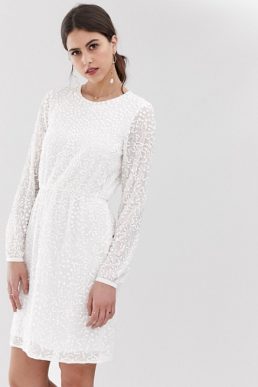 Y.A.S beaded open back mini dress white