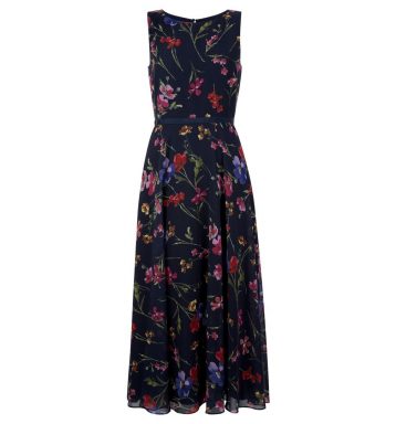 Hobbs Carly Floral Print Dress Navy Multi