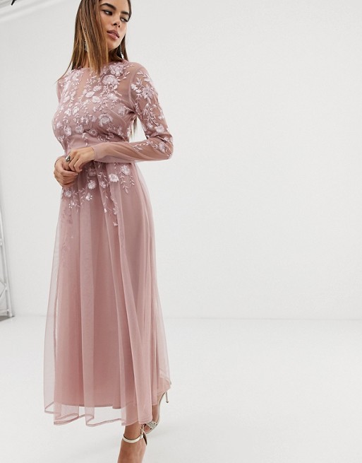 Long sleeve sale embroidered dress