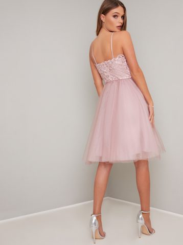 Chi Chi Dianne Tulle Bridesmaid Dress Blush Pink