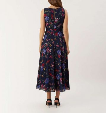 Hobbs Carly Floral Print Dress Navy Multi