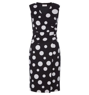 Hobbs Elsa Spot Shift Dress Black Ivory