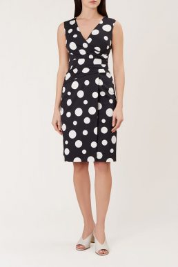 Hobbs Elsa Spot Shift Dress Black Ivory