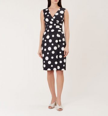 Hobbs Elsa Spot Shift Dress Black Ivory