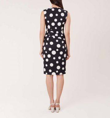 Hobbs Elsa Spot Shift Dress Black Ivory