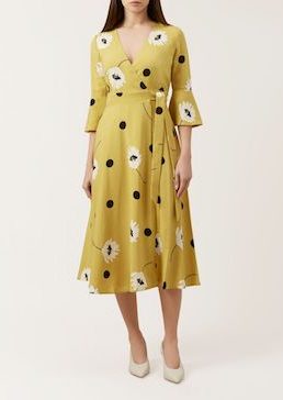 Hobbs Jeanne Floral Dress Yellow Multi