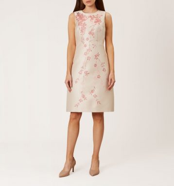 Hobbs Melody Floral Shift Dress, Pink/Oyster - Image 2