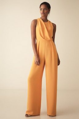 Reiss Chey cut out detail jumpsuit orange