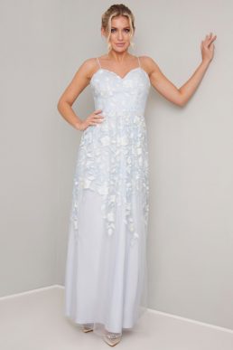 Chi Chi Jazzie Embroidered Maxi Dress Blue