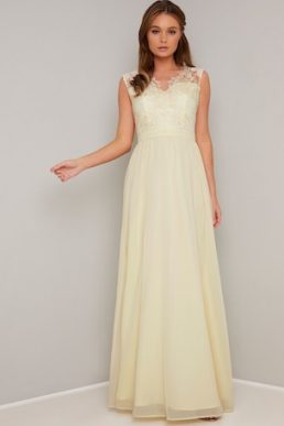 Chi Chi Keyla Lace Bridesmaid Maxi Dress Yellow