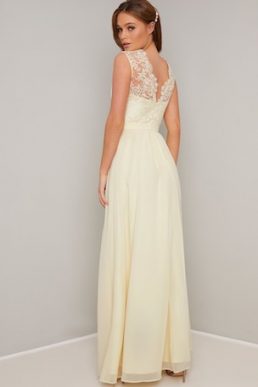 Chi Chi Keyla Lace Bridesmaid Maxi Dress Yellow