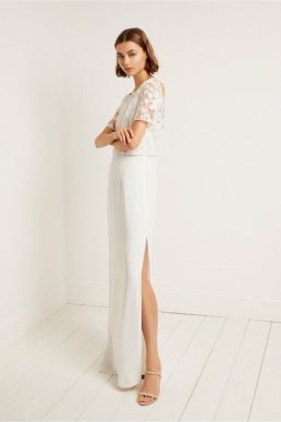 French Connection Isla Embellished Dress Summer White