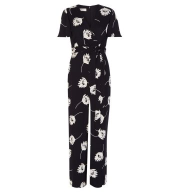 Hobbs Alexis Floral Jumpsuit Black White