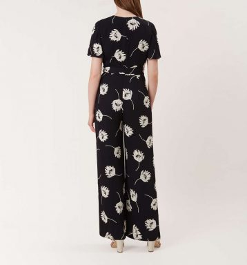 Hobbs Alexis Floral Jumpsuit Black White