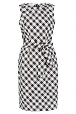 Hobbs Amalfi Gingham Dress White Black
