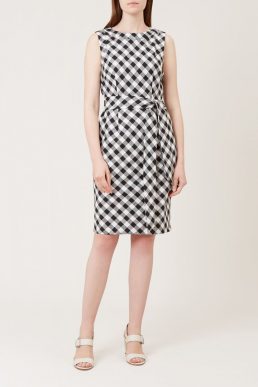 Hobbs Amalfi Gingham Dress White Black
